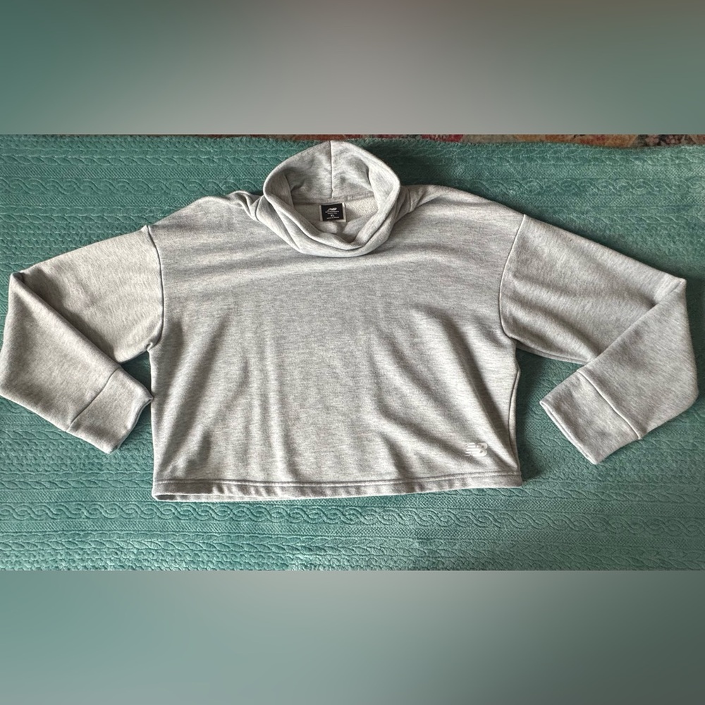New Balance Light Gray Funnel Neck Sweatshirt XL